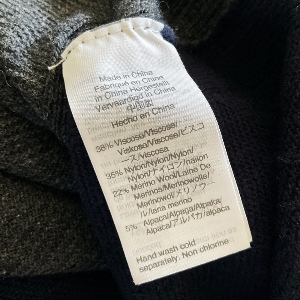 Madewell Kimball Colorblock Sweater Sz S Blue Gray Merino Wool Alpaca Blend - Picture 14 of 14
